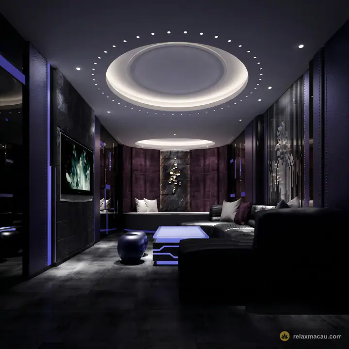 The Excellent Sauna purple VIP lounge