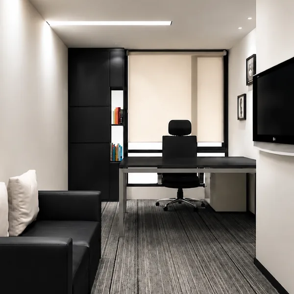 Office-style room with sofa photo