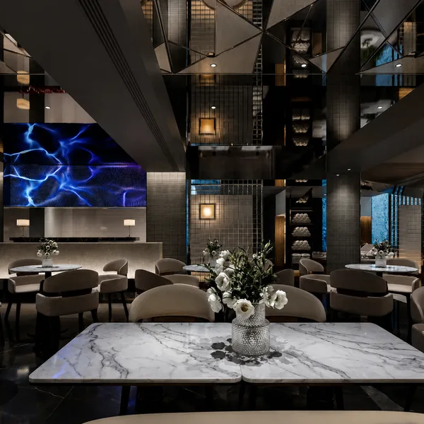 Atrium dining table area photo