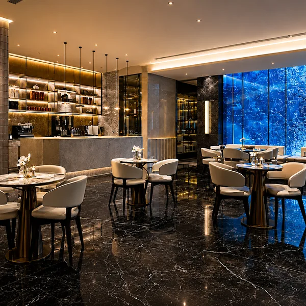 Dining bar area with a hotel-lounge feel photo