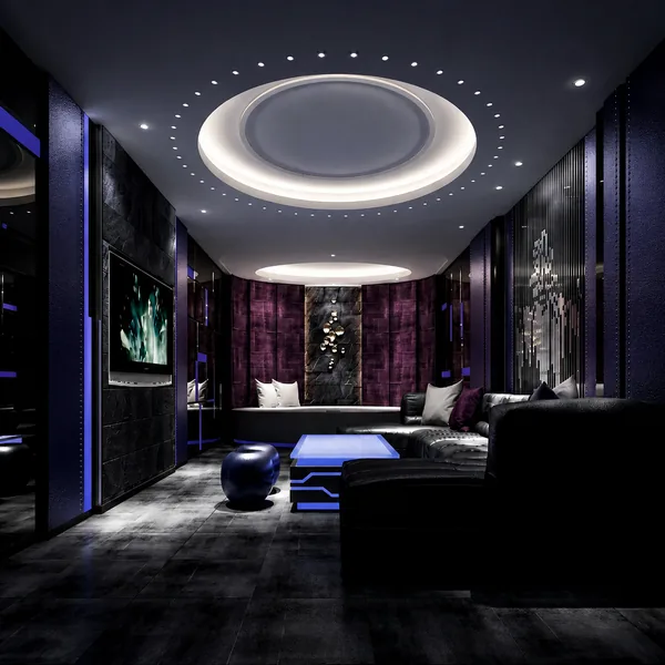 Purple VIP lounge for a softer mood and group waiting photo