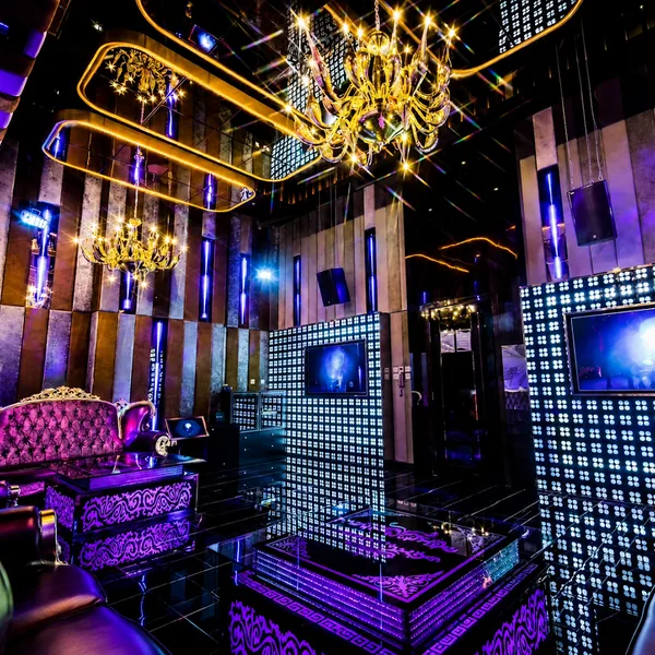 Crystal chandelier hall and stage area photo